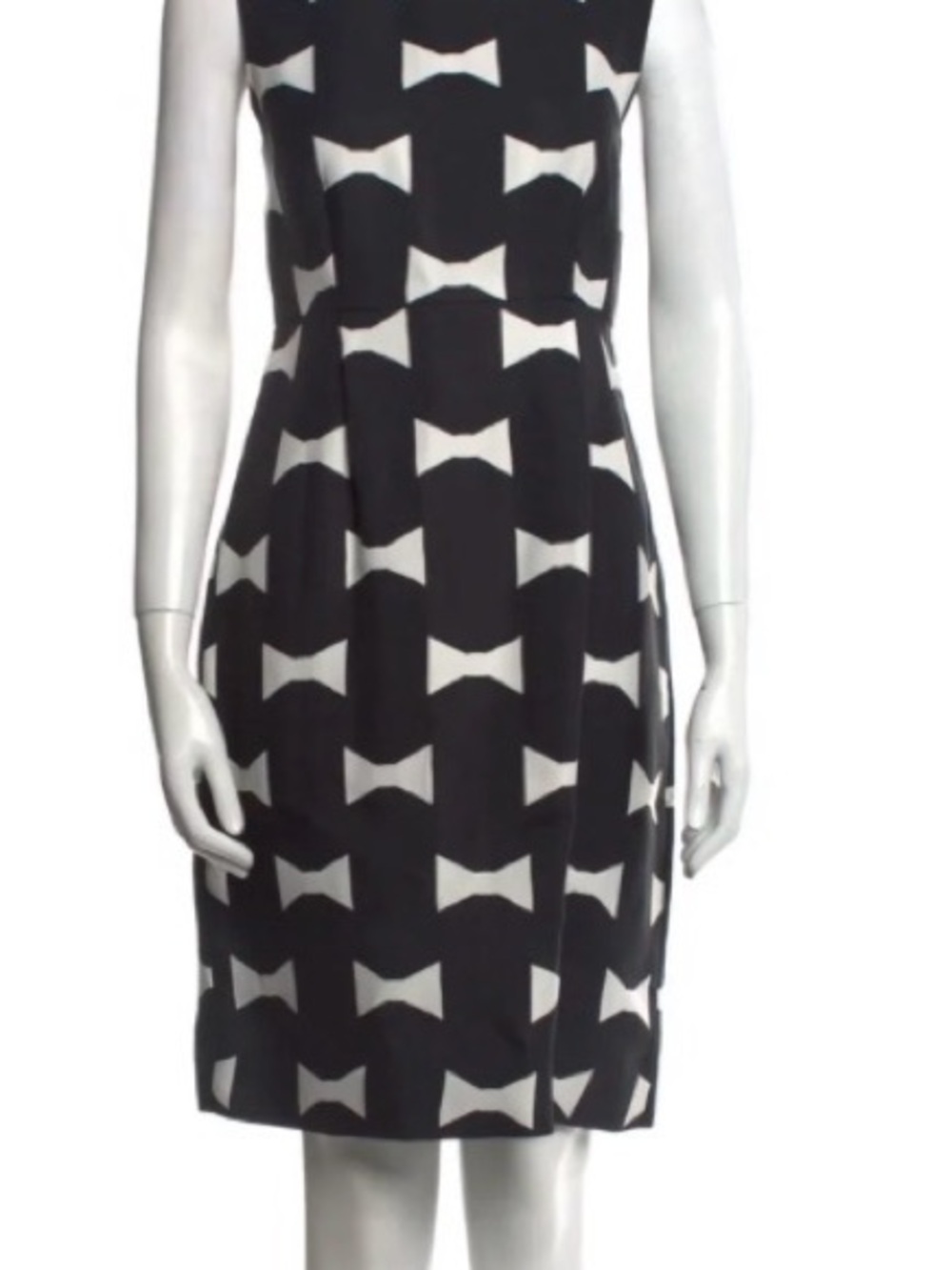 kate spade Black and White Bow-Print Sheath Dress